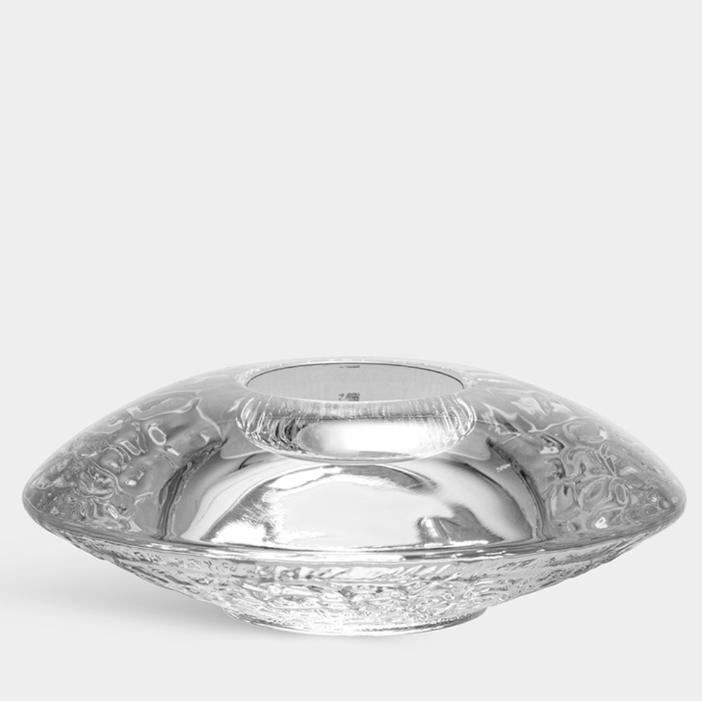 ORREFORS KOSTABODA Crystal Discus Clear Votive Large